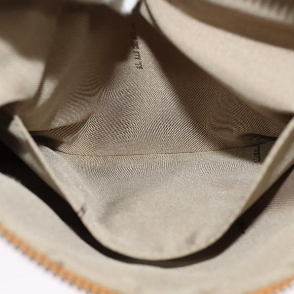 FENDI Zucchino Canvas Shoulder Bag Orange Silver Auth 142160