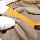 FENDI Zucchino Canvas Shoulder Bag Orange Silver Auth 142160-11