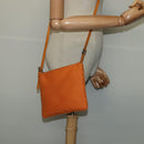 FENDI Zucchino Canvas Shoulder Bag Orange Silver Auth 142160-21