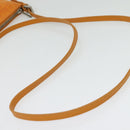 FENDI Zucchino Canvas Shoulder Bag Orange Silver Auth 142160-7