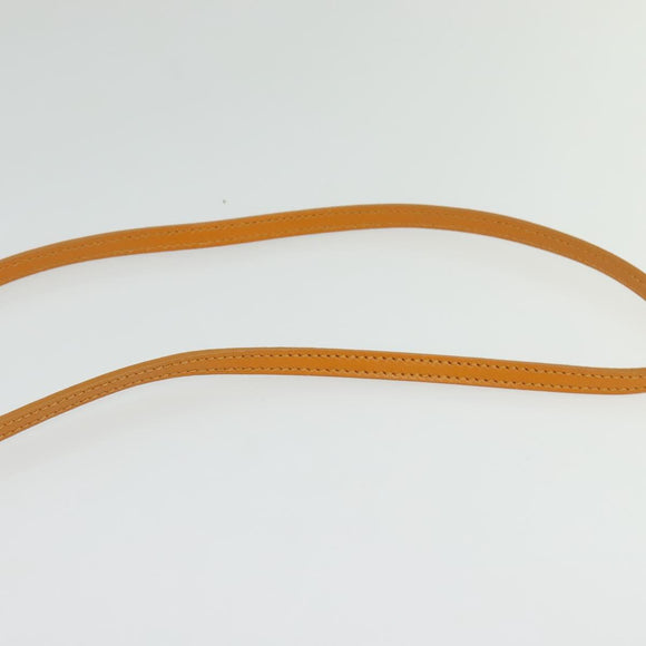 FENDI Zucchino Canvas Shoulder Bag Orange Silver Auth 142160