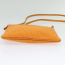 FENDI Zucchino Canvas Shoulder Bag Orange Silver Auth 142160-5