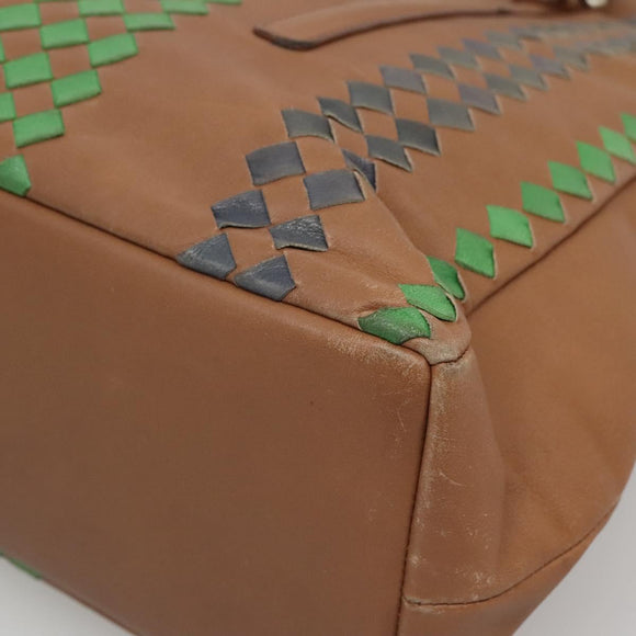 BOTTEGA VENETA INTRECCIATO Tote Bag Leather Brown Auth 142163