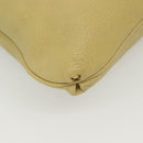 Salvatore Ferragamo Gancini Shoulder Bag Leather Yellow Silver Auth 142164-9