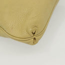 Salvatore Ferragamo Gancini Shoulder Bag Leather Yellow Silver Auth 142164-15