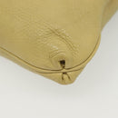 Salvatore Ferragamo Gancini Shoulder Bag Leather Yellow Silver Auth 142164-16