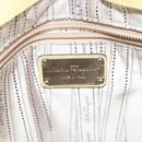 Salvatore Ferragamo Gancini Shoulder Bag Leather Yellow Silver Auth 142164-17