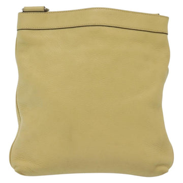 Salvatore Ferragamo Gancini Shoulder Bag Leather Yellow Silver Auth 142164 - 0