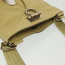 Salvatore Ferragamo Gancini Shoulder Bag Leather Yellow Silver Auth 142164-6