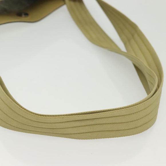 Salvatore Ferragamo Gancini Shoulder Bag Leather Yellow Silver Auth 142164