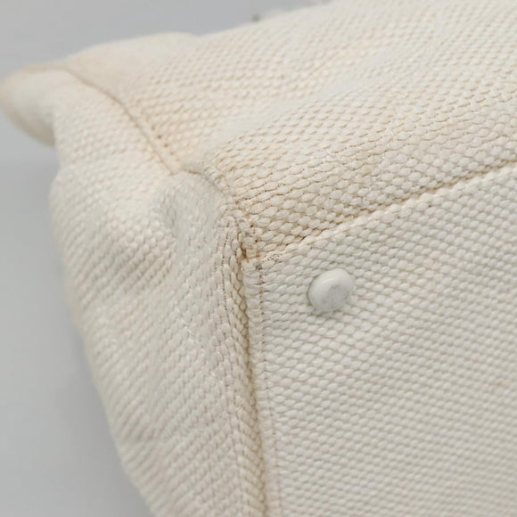 CHANEL Matelasse Chain Shoulder Bag Straw White Gold CC Auth 142166