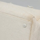 CHANEL Matelasse Chain Shoulder Bag Straw White Gold CC Auth 142166-16