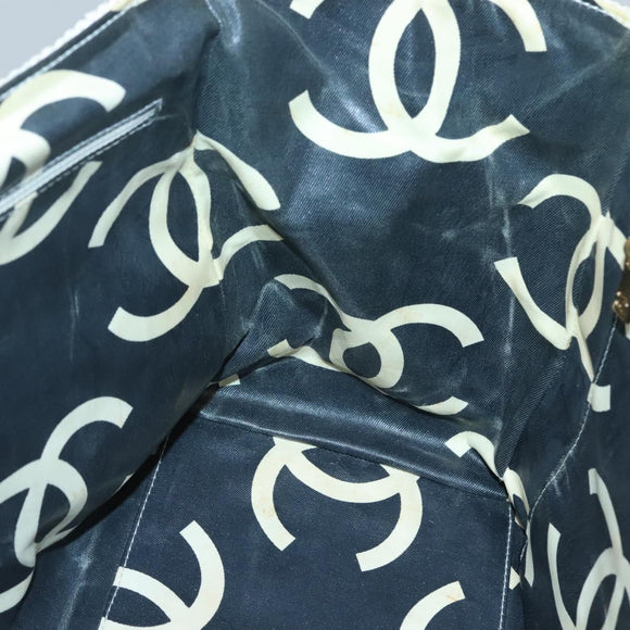 CHANEL Matelasse Chain Shoulder Bag Straw White Gold CC Auth 142166