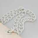 CHANEL Matelasse Chain Shoulder Bag Straw White Gold CC Auth 142166-14