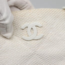 CHANEL Matelasse Chain Shoulder Bag Straw Ivory Gold CC Auth 142167-18