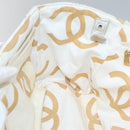 CHANEL Matelasse Chain Shoulder Bag Straw Ivory Gold CC Auth 142167-22