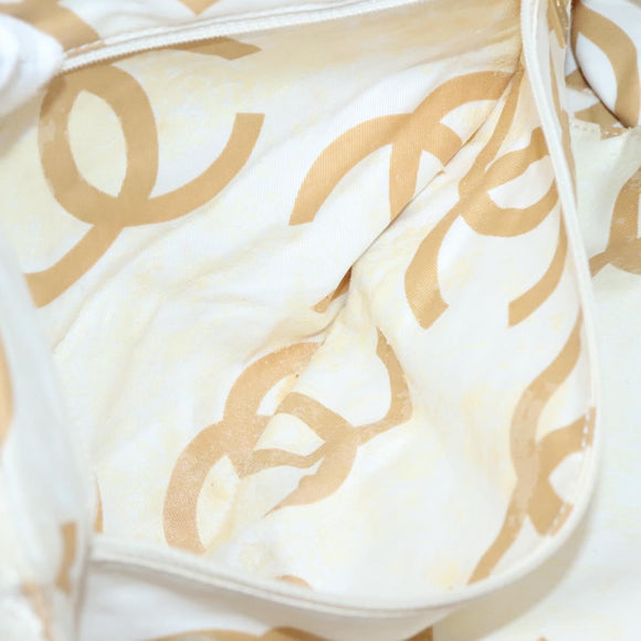 CHANEL Matelasse Chain Shoulder Bag Straw Ivory Gold CC Auth 142167