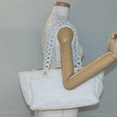 CHANEL Matelasse Chain Shoulder Bag Straw Ivory Gold CC Auth 142167-25