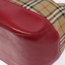 BURBERRY Nova Check Shoulder Bag Canvas Beige Gold Auth 142180-9