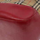 BURBERRY Nova Check Shoulder Bag Canvas Beige Gold Auth 142180-15