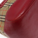 BURBERRY Nova Check Shoulder Bag Canvas Beige Gold Auth 142180-16