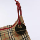 BURBERRY Nova Check Shoulder Bag Canvas Beige Gold Auth 142180-10