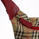 BURBERRY Nova Check Shoulder Bag Canvas Beige Gold Auth 142180-17