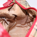 BURBERRY Nova Check Shoulder Bag Canvas Beige Gold Auth 142180-18