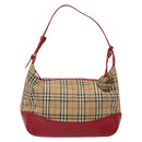 BURBERRY Nova Check Shoulder Bag Canvas Beige Gold Auth 142180-13