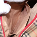 BURBERRY Nova Check Shoulder Bag Canvas Beige Gold Auth 142180-12