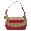 BURBERRY Nova Check Shoulder Bag Canvas Beige Gold Auth 142180-2