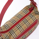 BURBERRY Nova Check Shoulder Bag Canvas Beige Gold Auth 142180-6