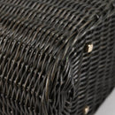 Salvatore Ferragamo Gancini Hand Bag Rattan Black Gold Auth 142182V-8