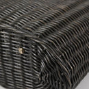 Salvatore Ferragamo Gancini Hand Bag Rattan Black Gold Auth 142182V-15