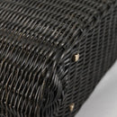 Salvatore Ferragamo Gancini Hand Bag Rattan Black Gold Auth 142182V-16