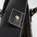 Salvatore Ferragamo Gancini Hand Bag Rattan Black Gold Auth 142182V-9