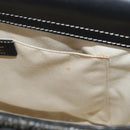 Salvatore Ferragamo Gancini Hand Bag Rattan Black Gold Auth 142182V-11