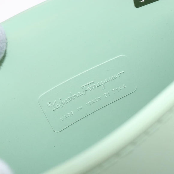 Salvatore Ferragamo Gancini Hand Bag Rubber Green Auth 142183