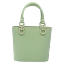 Salvatore Ferragamo Gancini Hand Bag Rubber Green Auth 142183-13