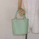 Salvatore Ferragamo Gancini Hand Bag Rubber Green Auth 142183-20