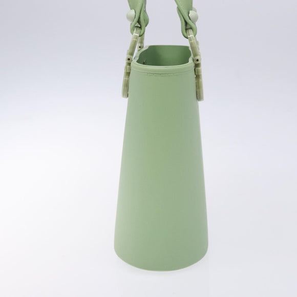 Salvatore Ferragamo Gancini Hand Bag Rubber Green Auth 142183