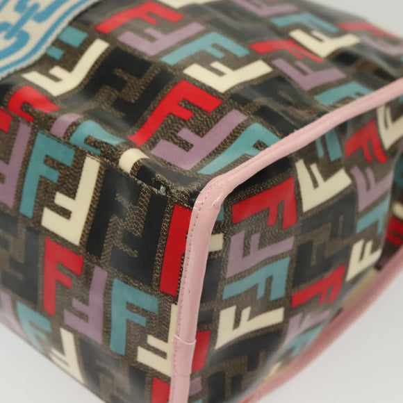 FENDI Zucca Canvas Tote Bag Coated Canvas Multicolor Auth 142184V