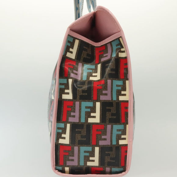 FENDI Zucca Canvas Tote Bag Coated Canvas Multicolor Auth 142184V