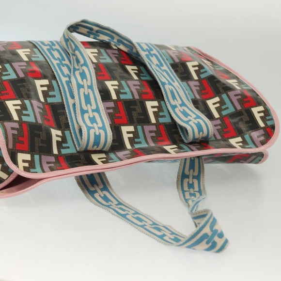 FENDI Zucca Canvas Tote Bag Coated Canvas Multicolor Auth 142184V