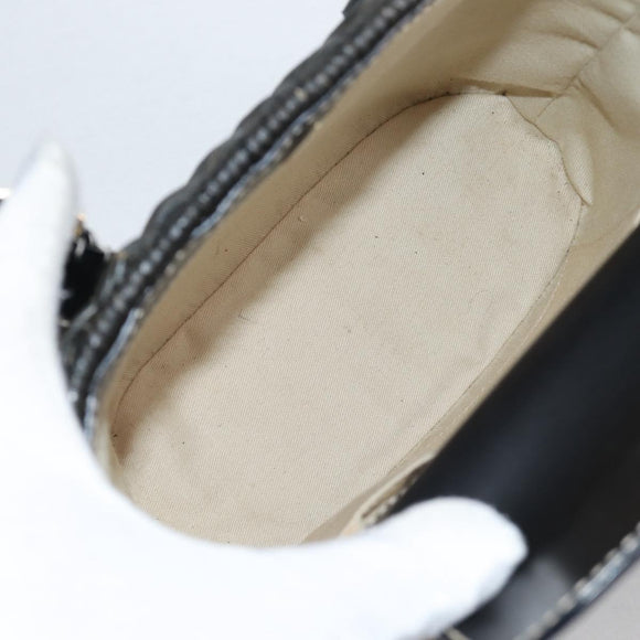 Salvatore Ferragamo Gancini Hand Bag Rattan Black Gold Auth 142185V