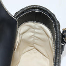 Salvatore Ferragamo Gancini Hand Bag Rattan Black Gold Auth 142185V-19