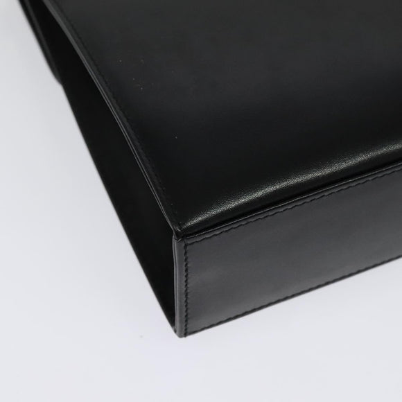 Salvatore Ferragamo Gancini Shoulder Bag Leather Black Gold Auth 142187