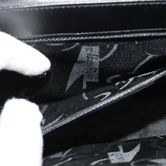 Salvatore Ferragamo Gancini Shoulder Bag Leather Black Gold Auth 142187