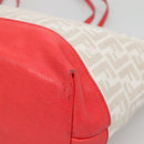 FENDI Zucca Canvas Tote Bag PVC White Gold Auth 142189-9