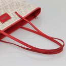 FENDI Zucca Canvas Tote Bag PVC White Gold Auth 142189-7
